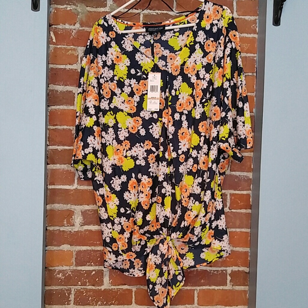 Jones NY Plus Size 2X Floral Blouse